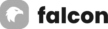 Present Online klant Falcon logo grijs