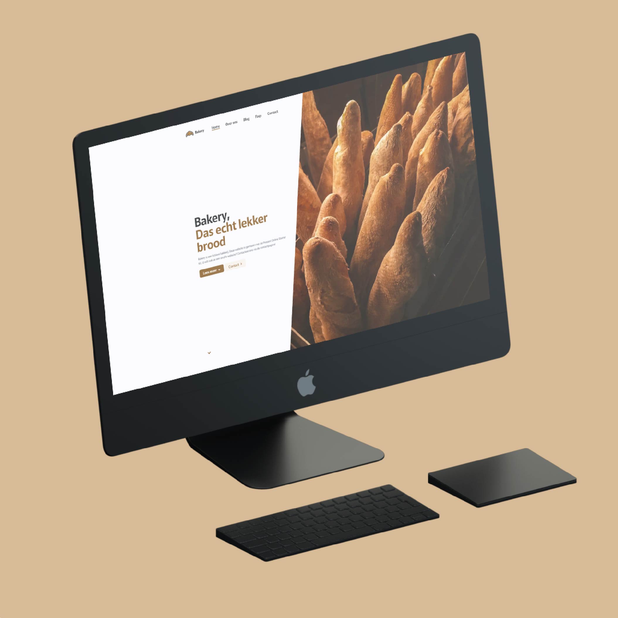 Present Online project Bakery mockup Mac enkel