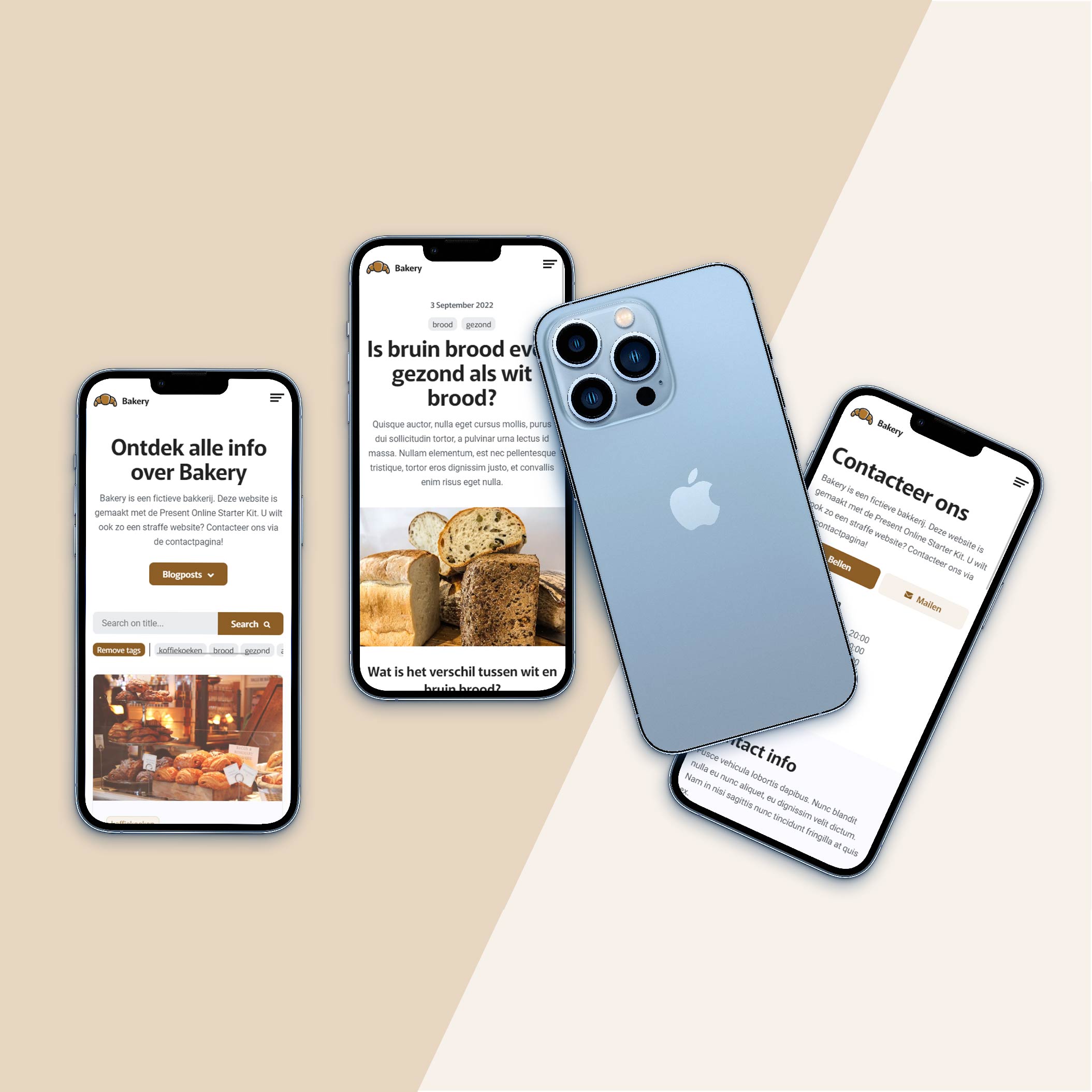 Present Online case Bakery mockup mobile