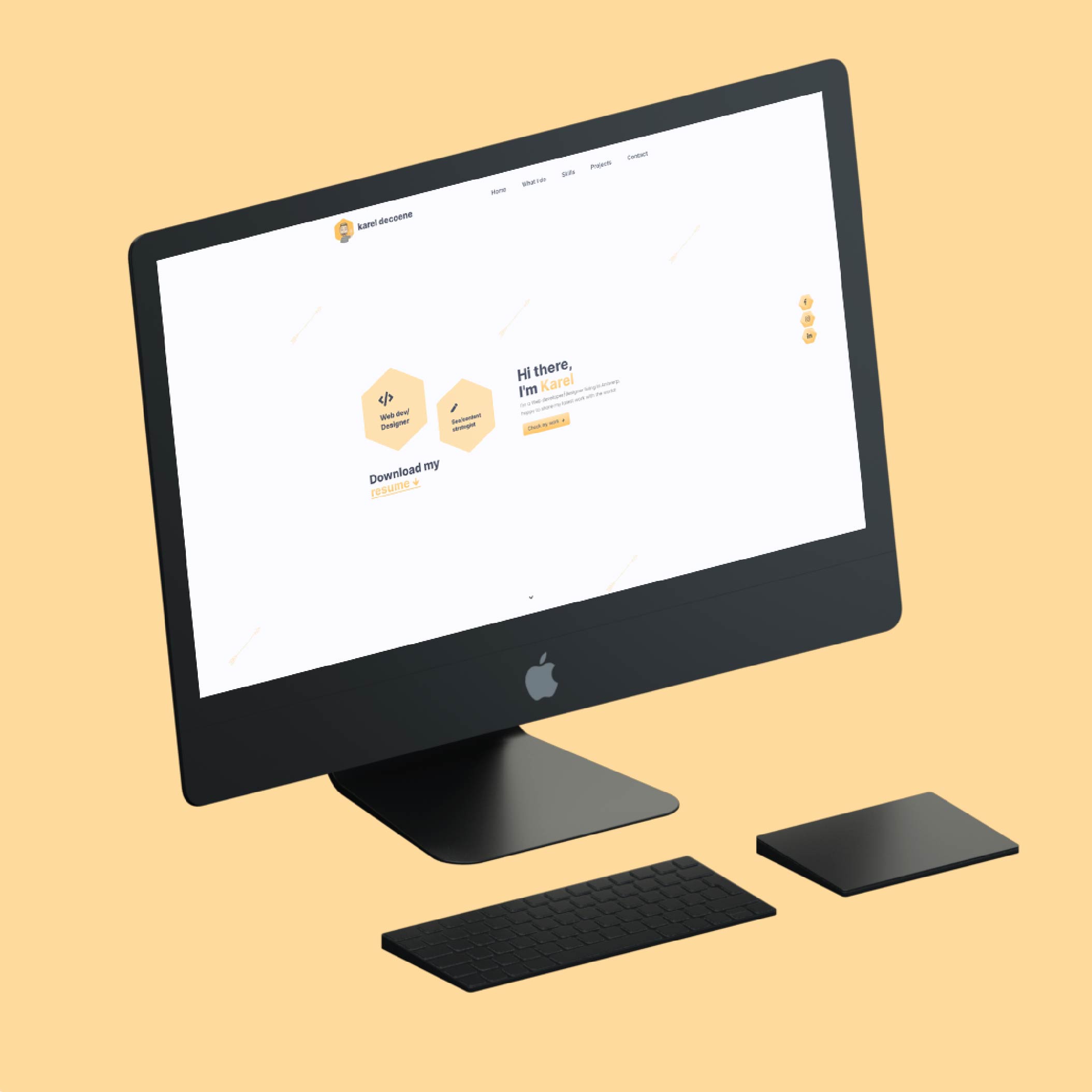 Present Online project Karrel mockup Mac enkel